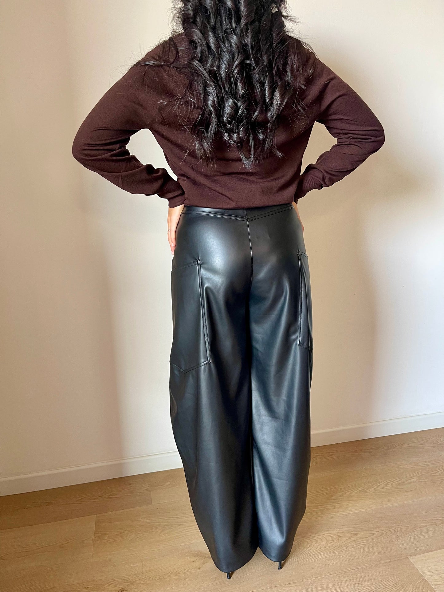PANTALONI BARREL ECOPELLE LUMINA