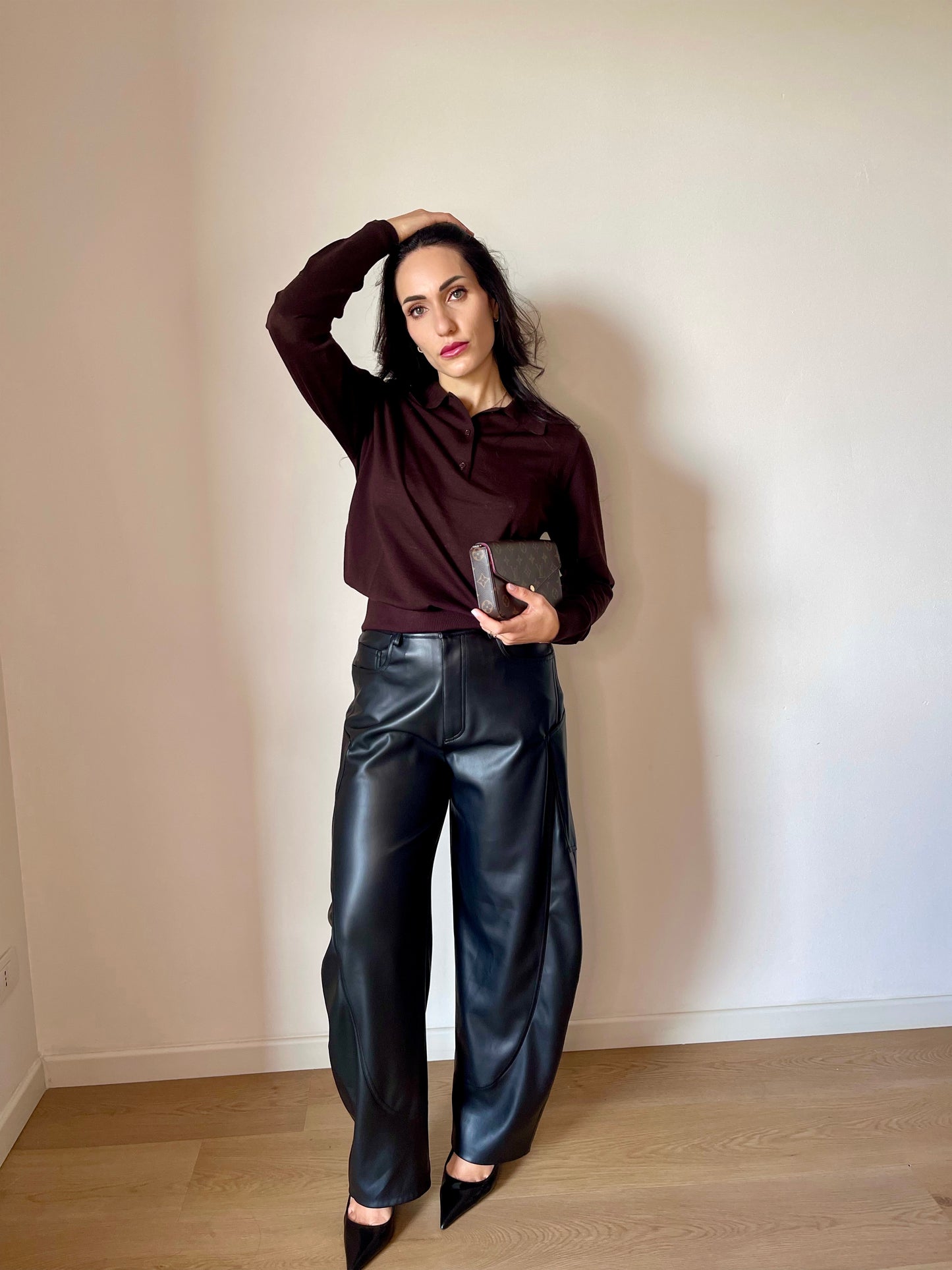 PANTALONI BARREL ECOPELLE LUMINA